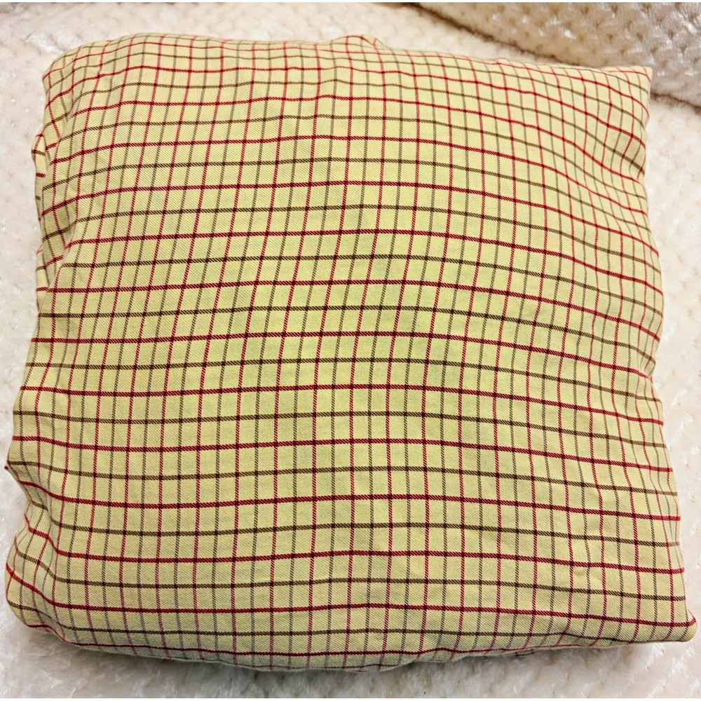 Ralph Lauren Bramble Tattersall King Fitted Sheet Red Tan Plaid 100% Soft Cotton